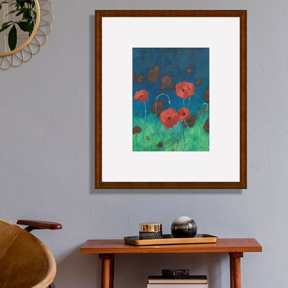 Red Poppies (Flowers) 16x12 acrylic painting - Picture 3 of 11